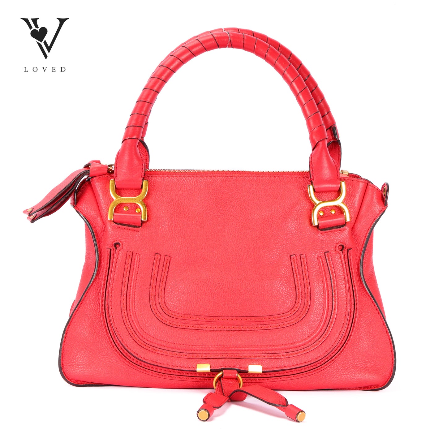 Marcie Double Carry Bag In Grained Calfskin Leather