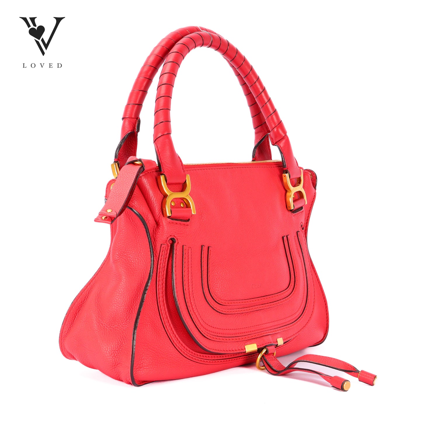 Marcie Double Carry Bag In Grained Calfskin Leather