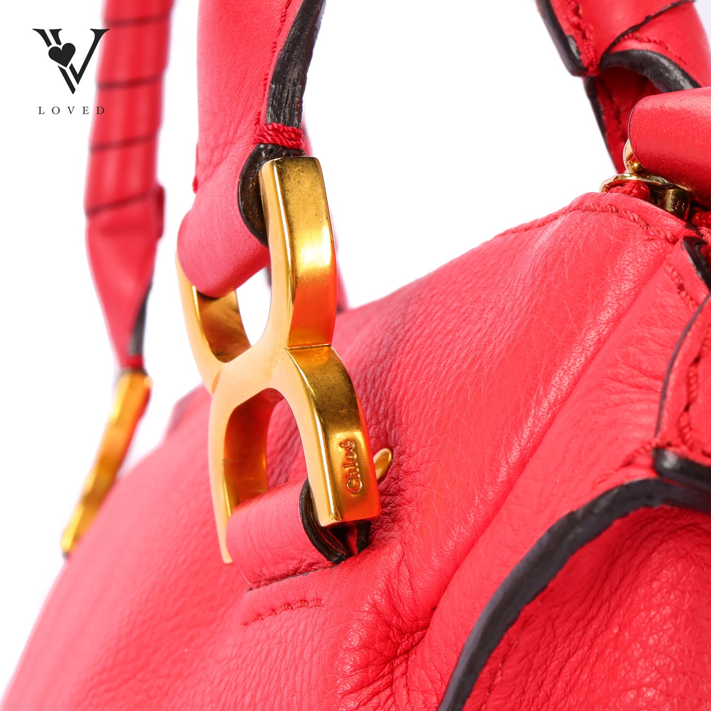 Marcie Double Carry Bag In Grained Calfskin Leather