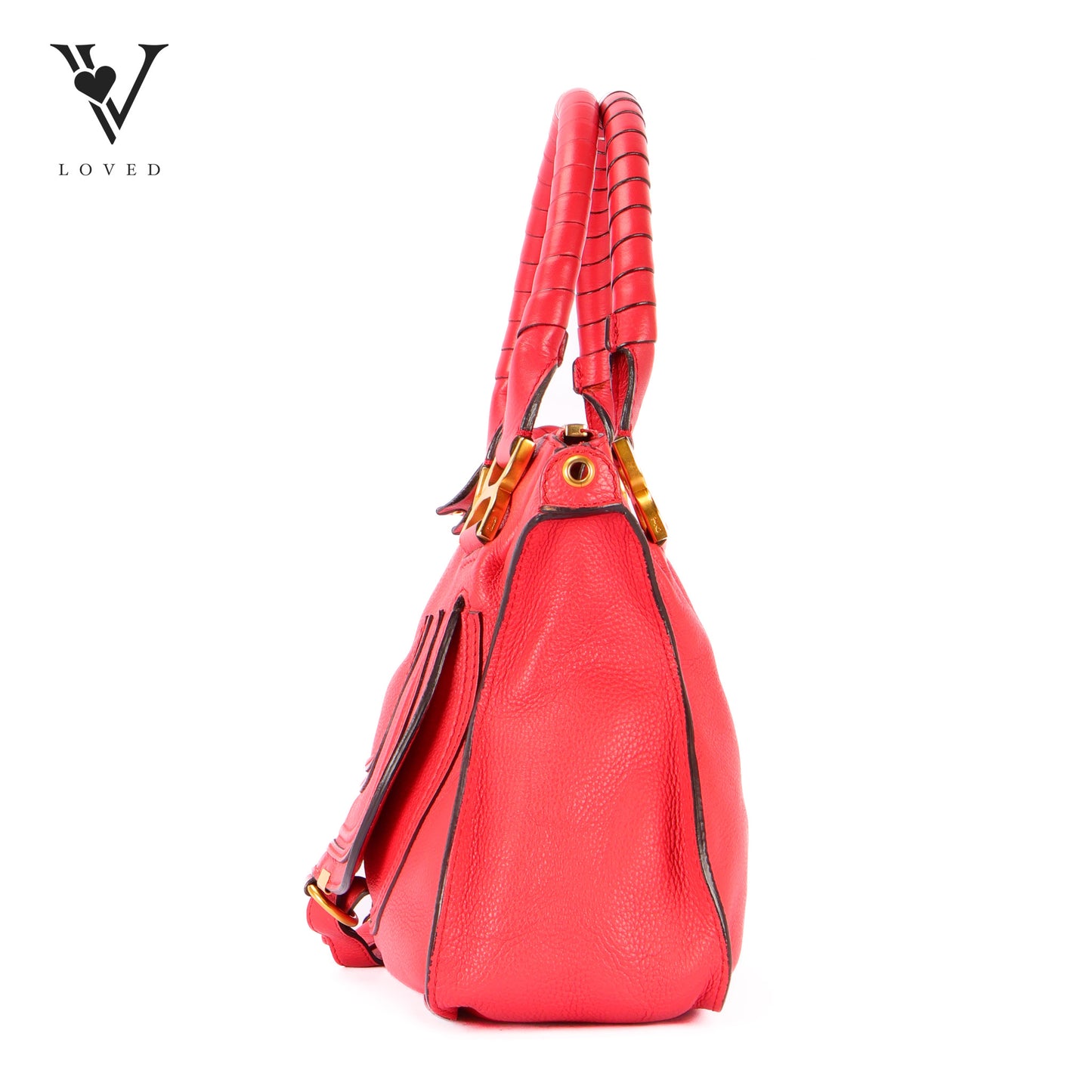 Marcie Double Carry Bag In Grained Calfskin Leather
