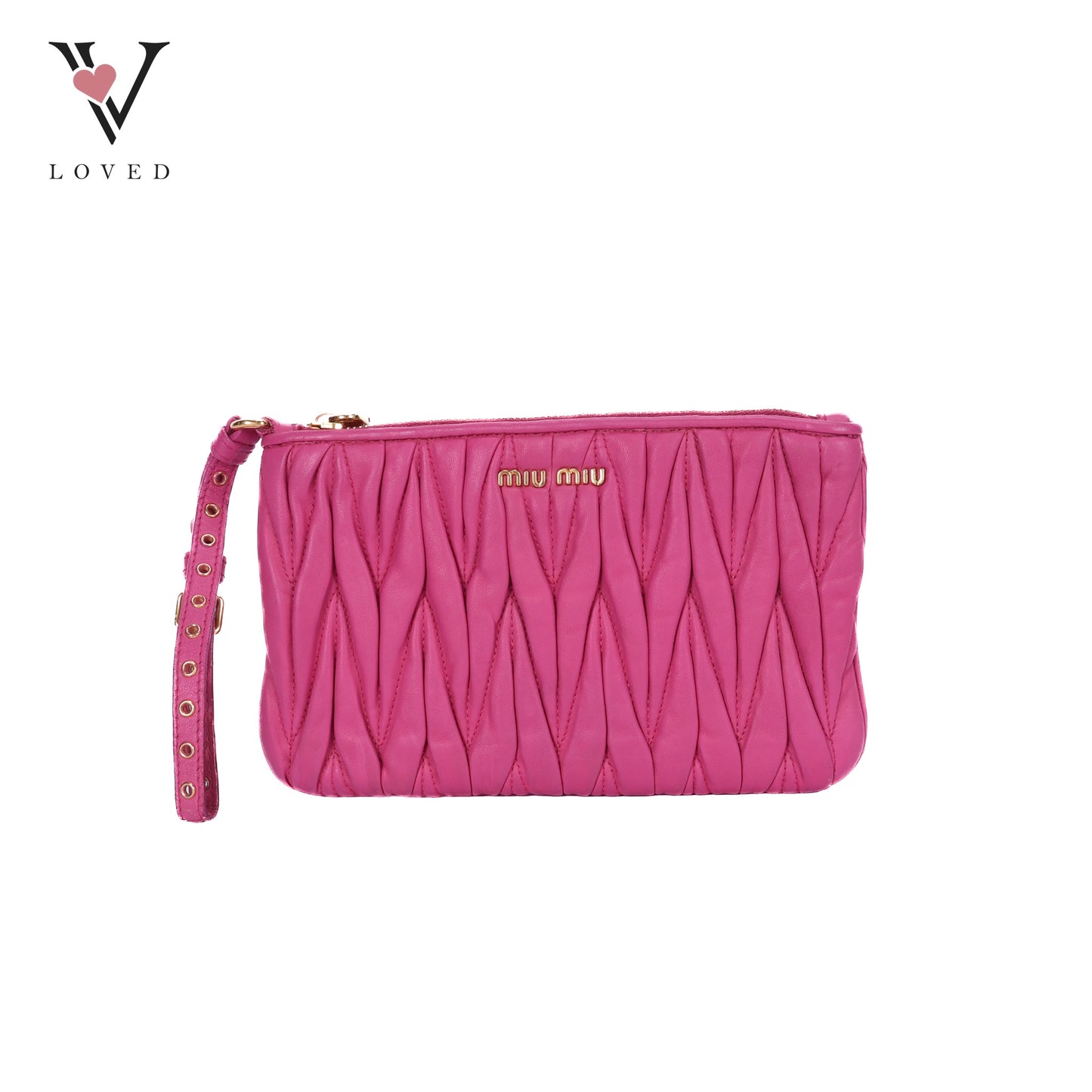 Matelasse Leather Clutch Bag