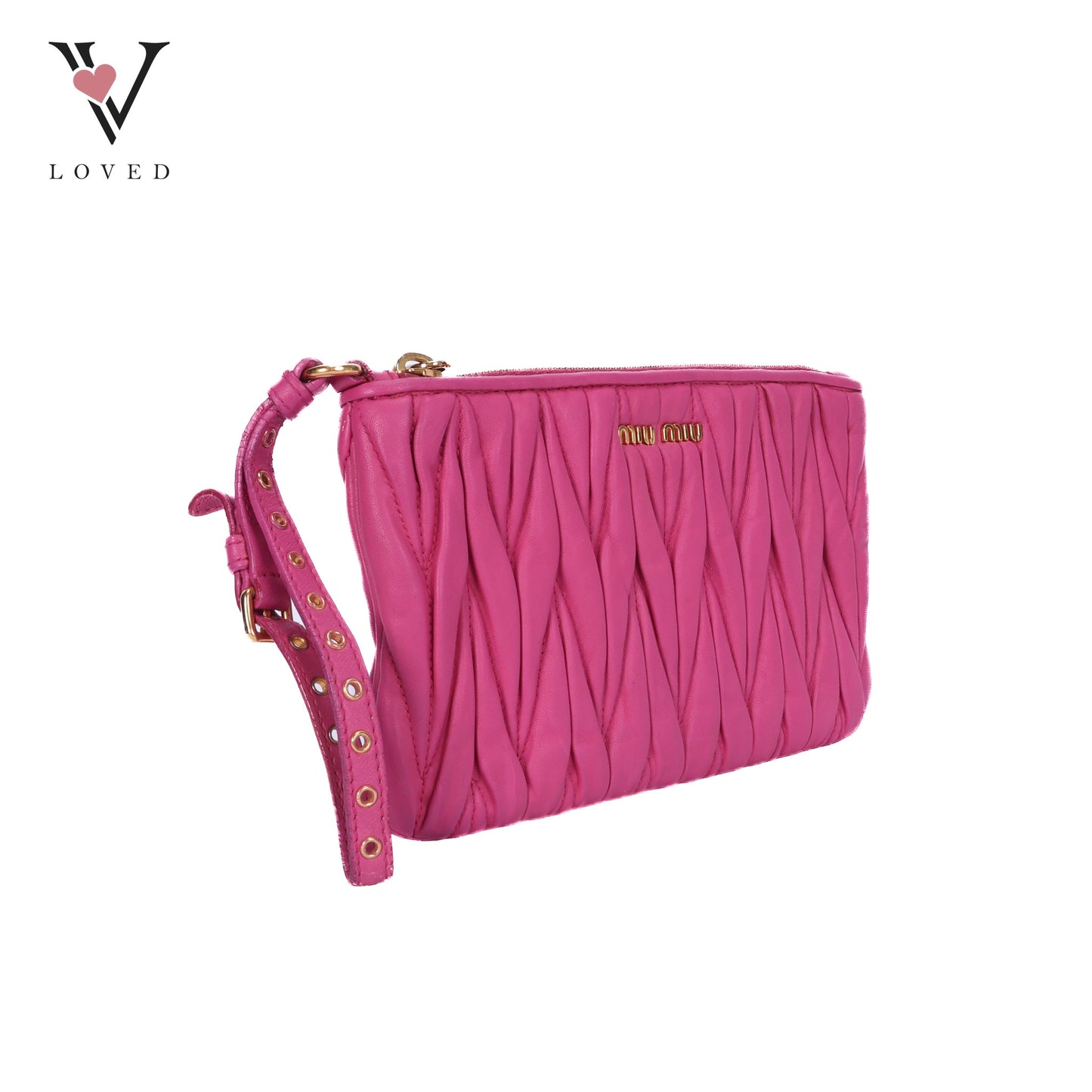 Matelasse Leather Clutch Bag