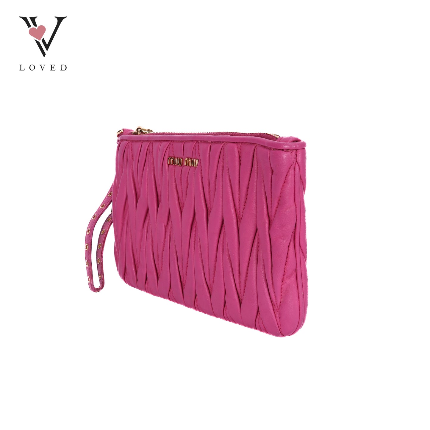 Matelasse Leather Clutch Bag