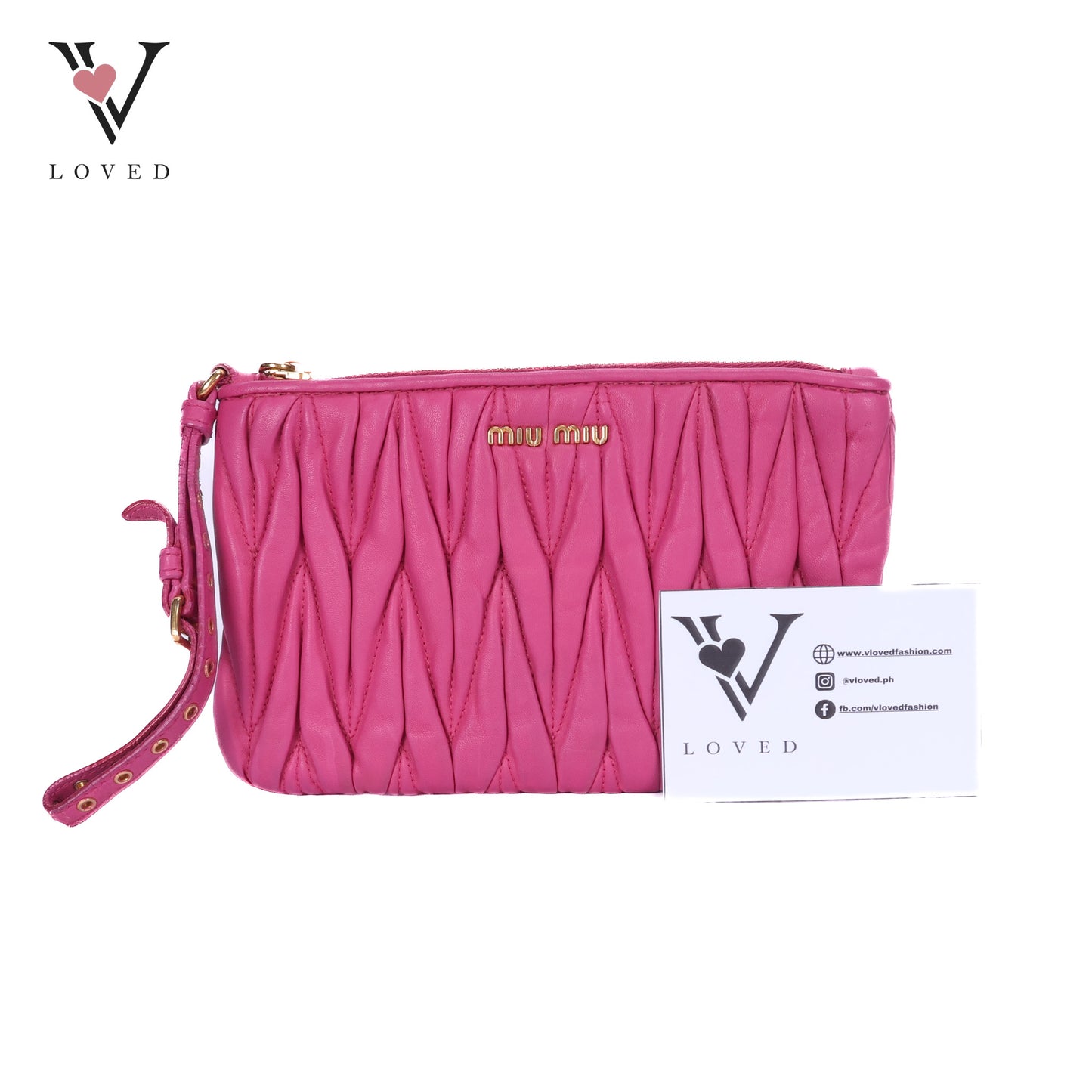 Matelasse Leather Clutch Bag