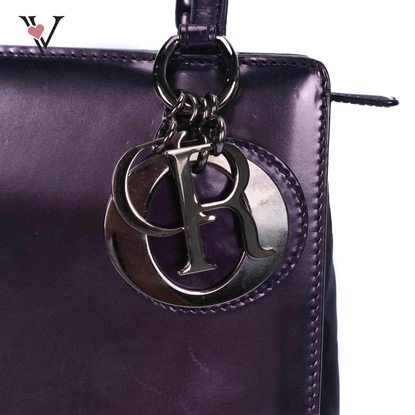 Purple Patent Leather Lady Dior Bag