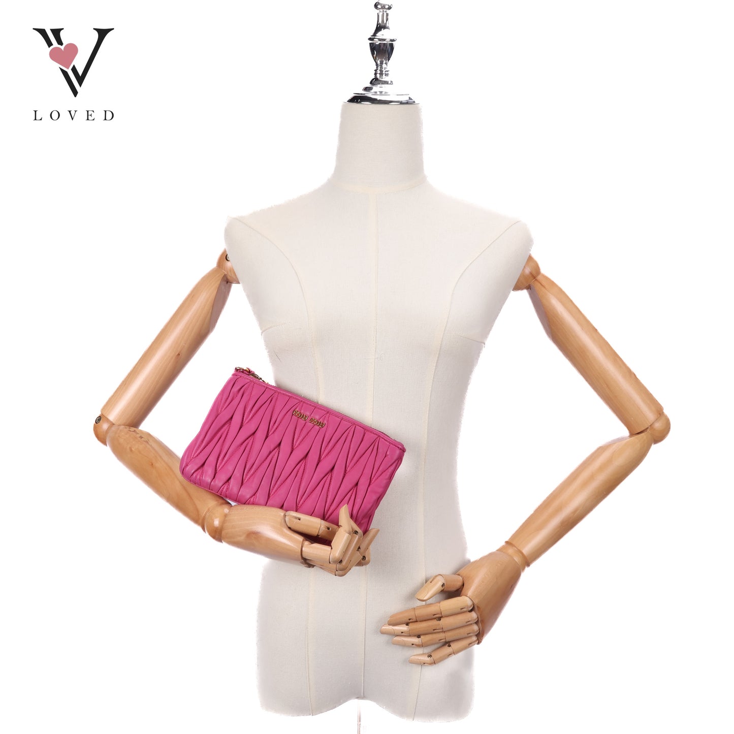 Matelasse Leather Clutch Bag