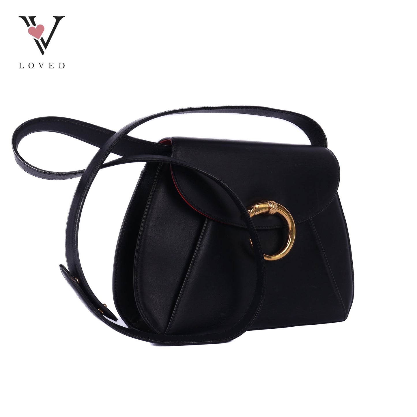 Black Leather Panthere Shoulder Bag
