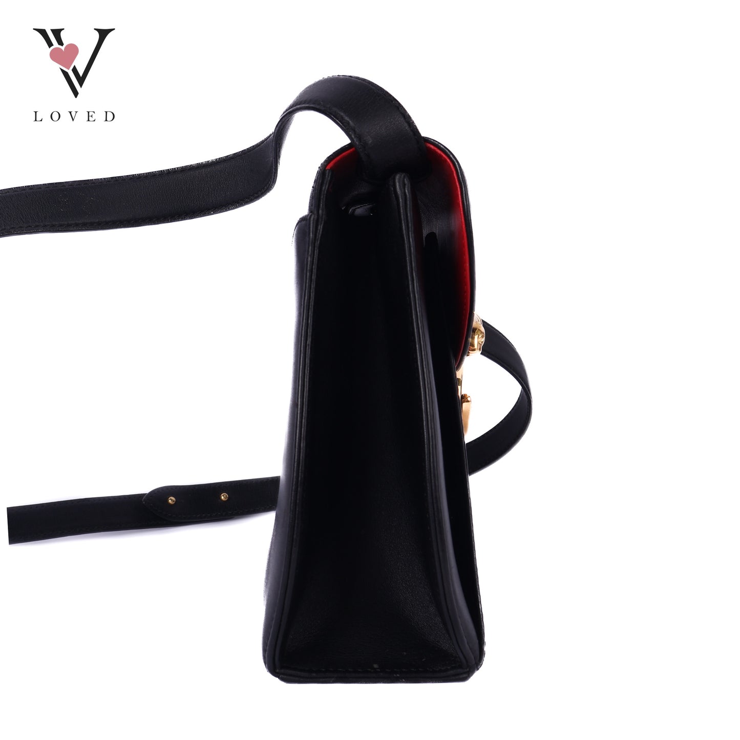 Black Leather Panthere Shoulder Bag