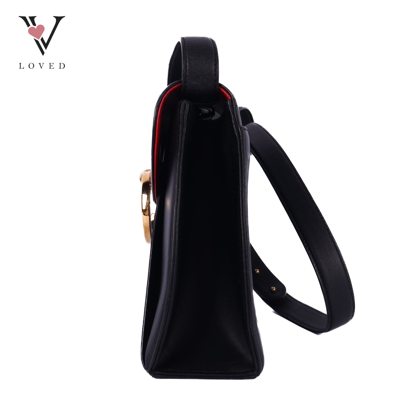Black Leather Panthere Shoulder Bag