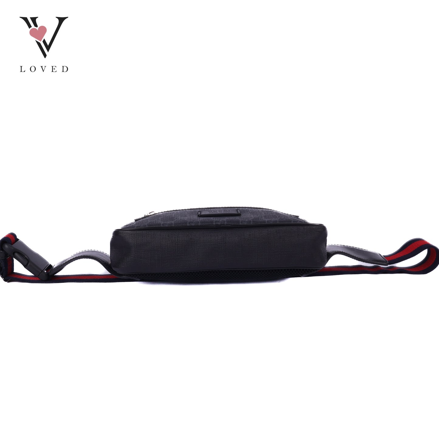 GG Belt Bag With Zip Pocket In Black Leather