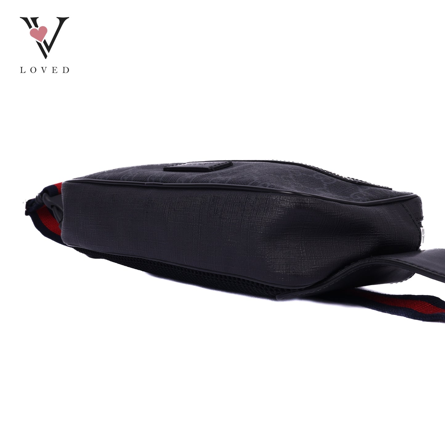 GG Belt Bag With Zip Pocket In Black Leather