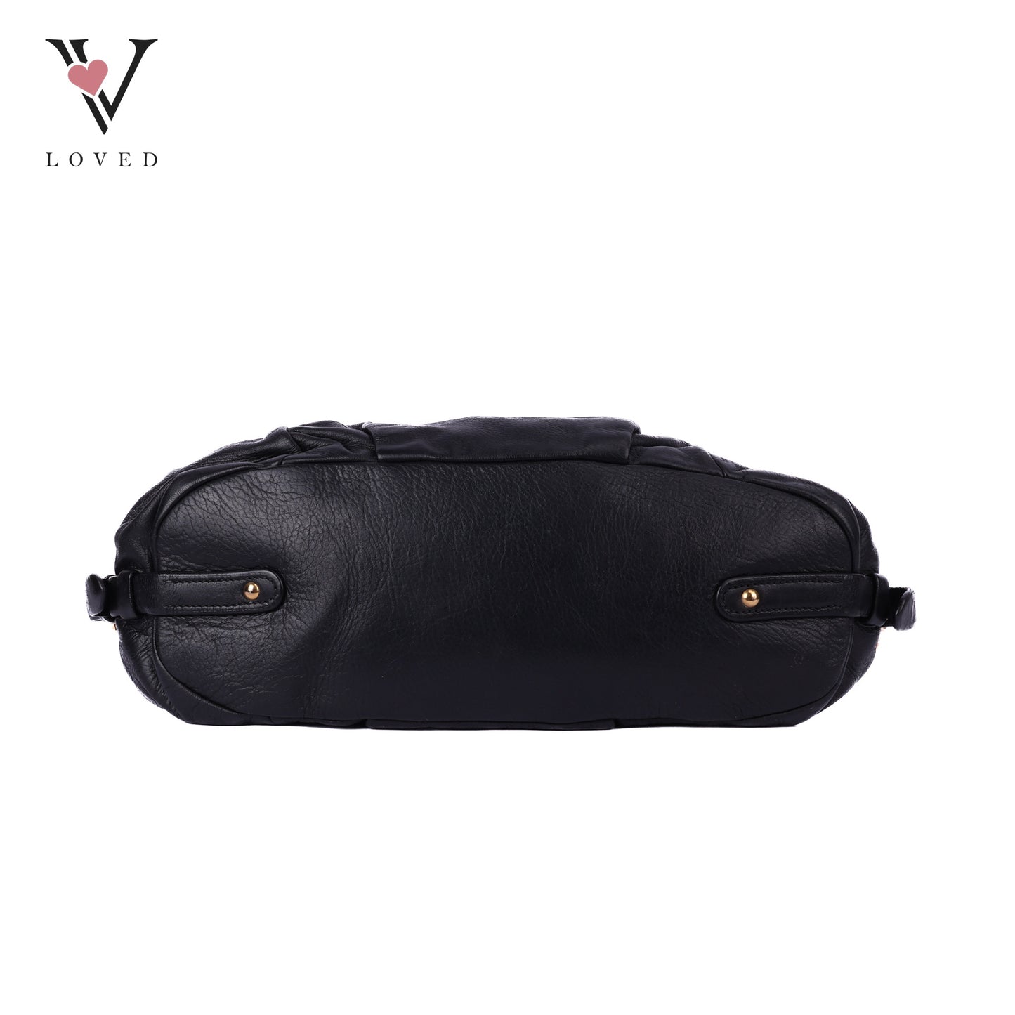 Pushlock Flap Satchel Leather Black
