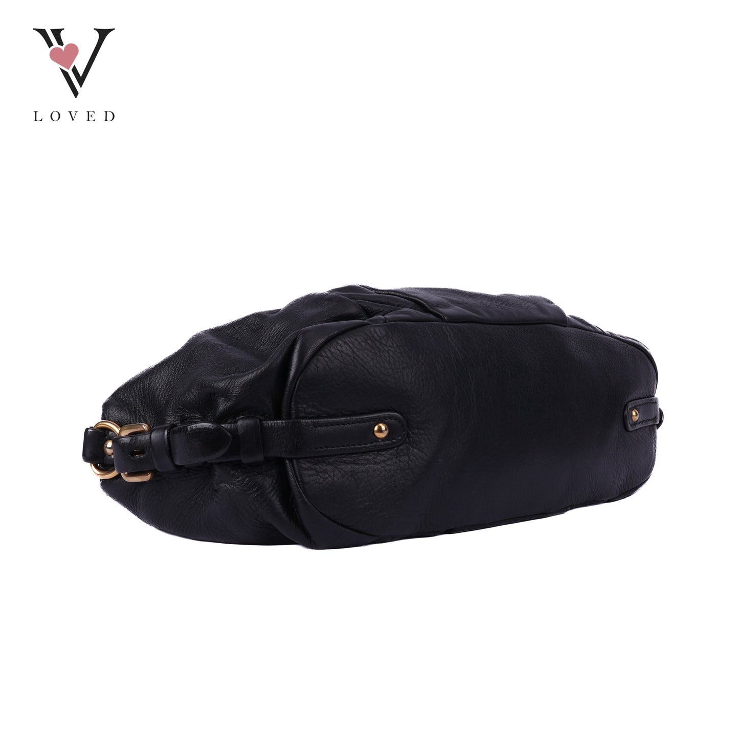 Pushlock Flap Satchel Leather Black