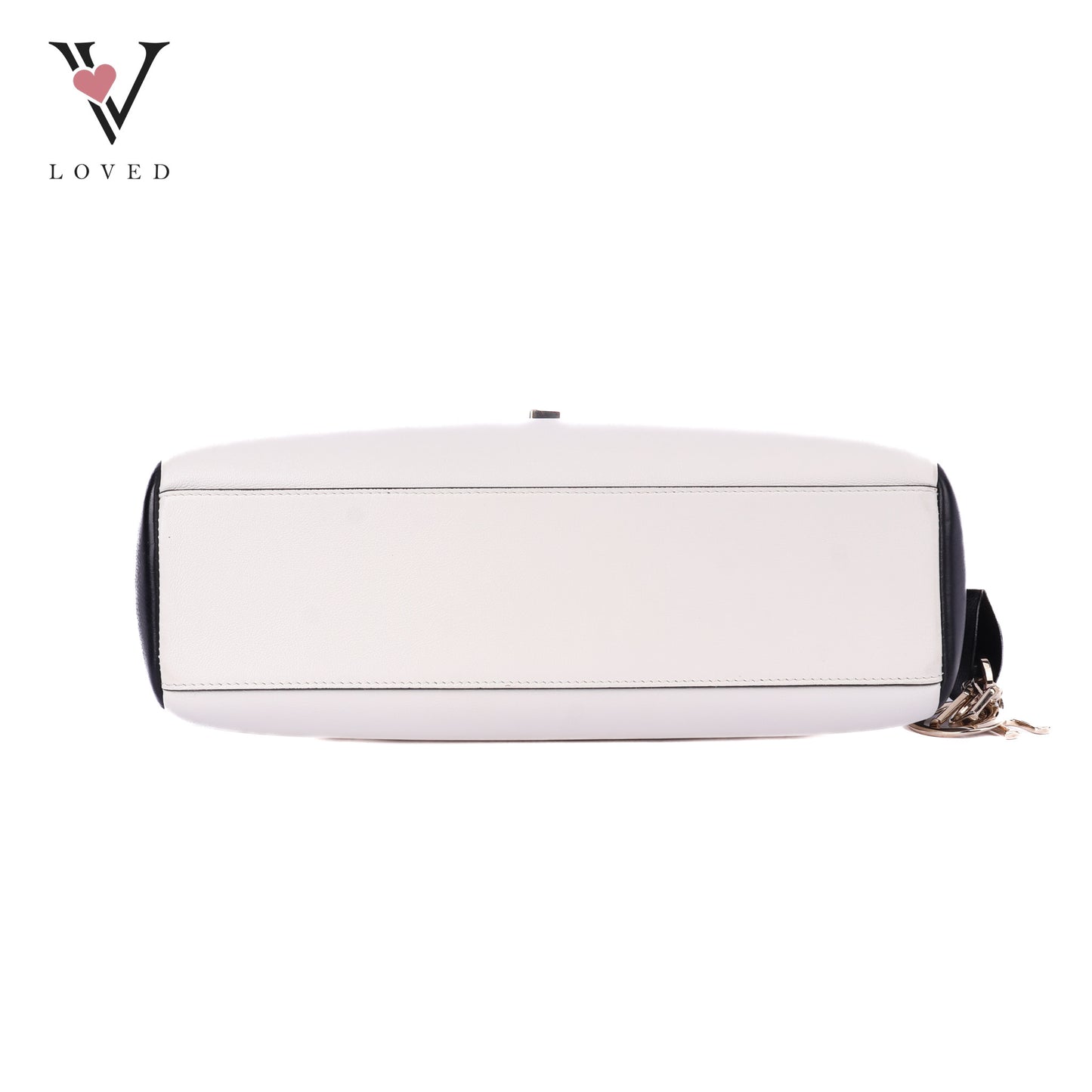 Diorling Shoulder Bag in Off-white and Black Leather