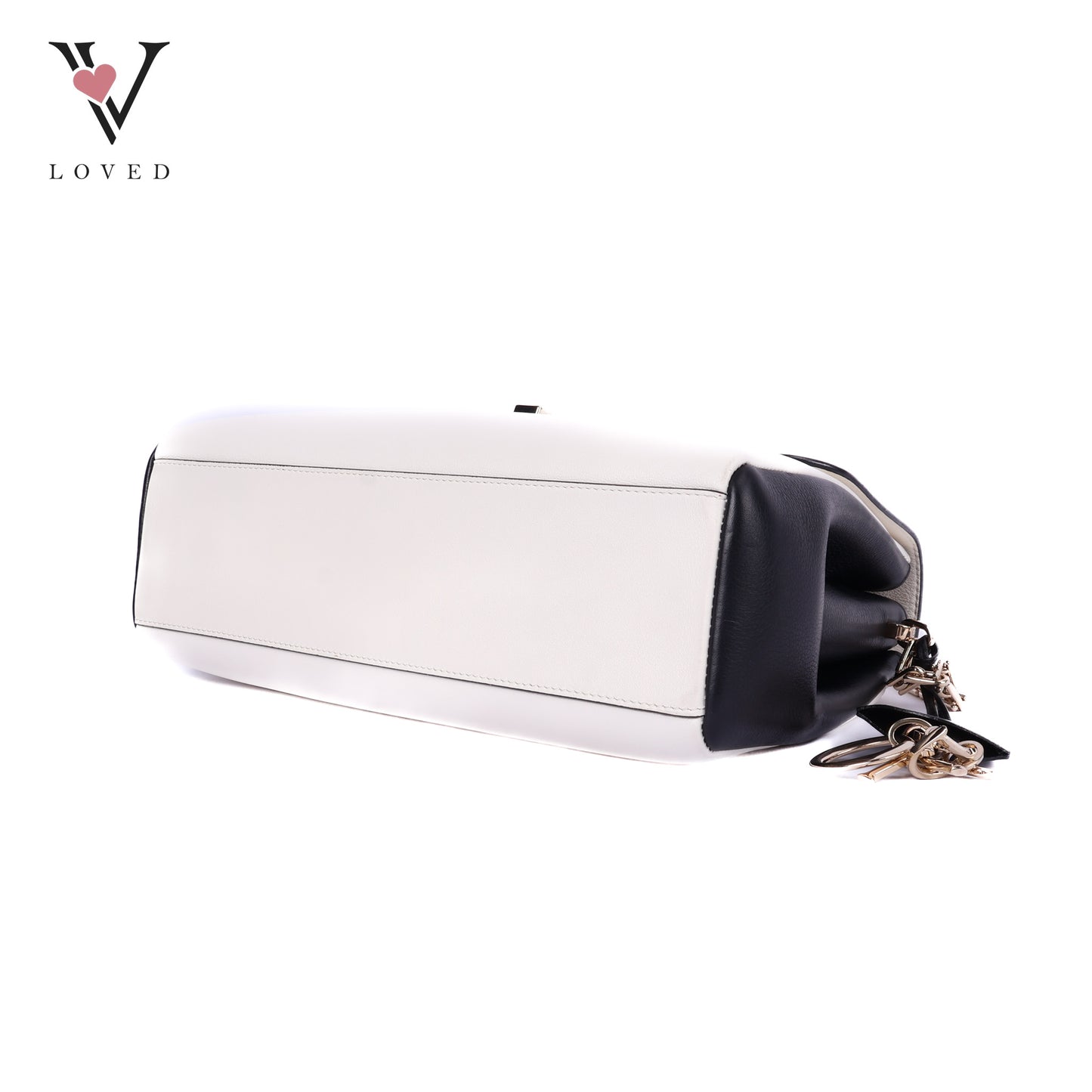 Diorling Shoulder Bag in Off-white and Black Leather