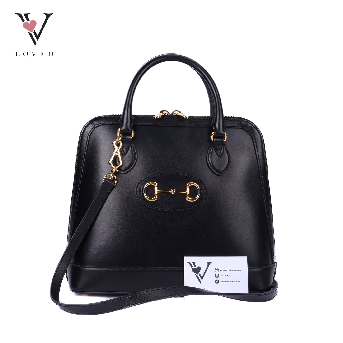 Horsebit Top Handle Bag With Gold Hardware