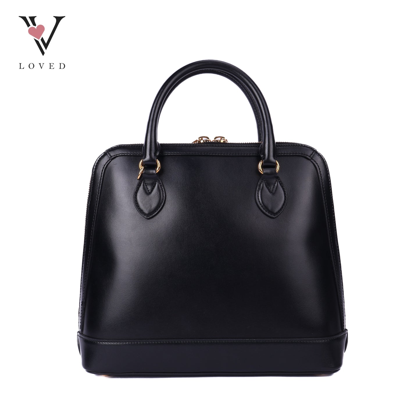 Horsebit Top Handle Bag With Gold Hardware