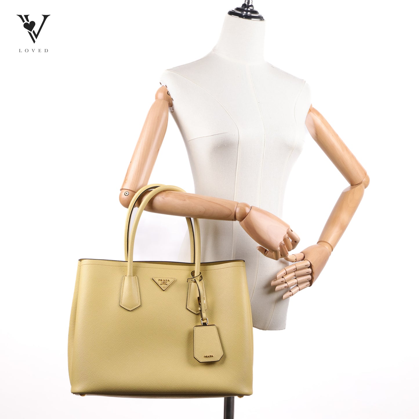 Prada Sunny Yellow Double Saffiano Leather Bag