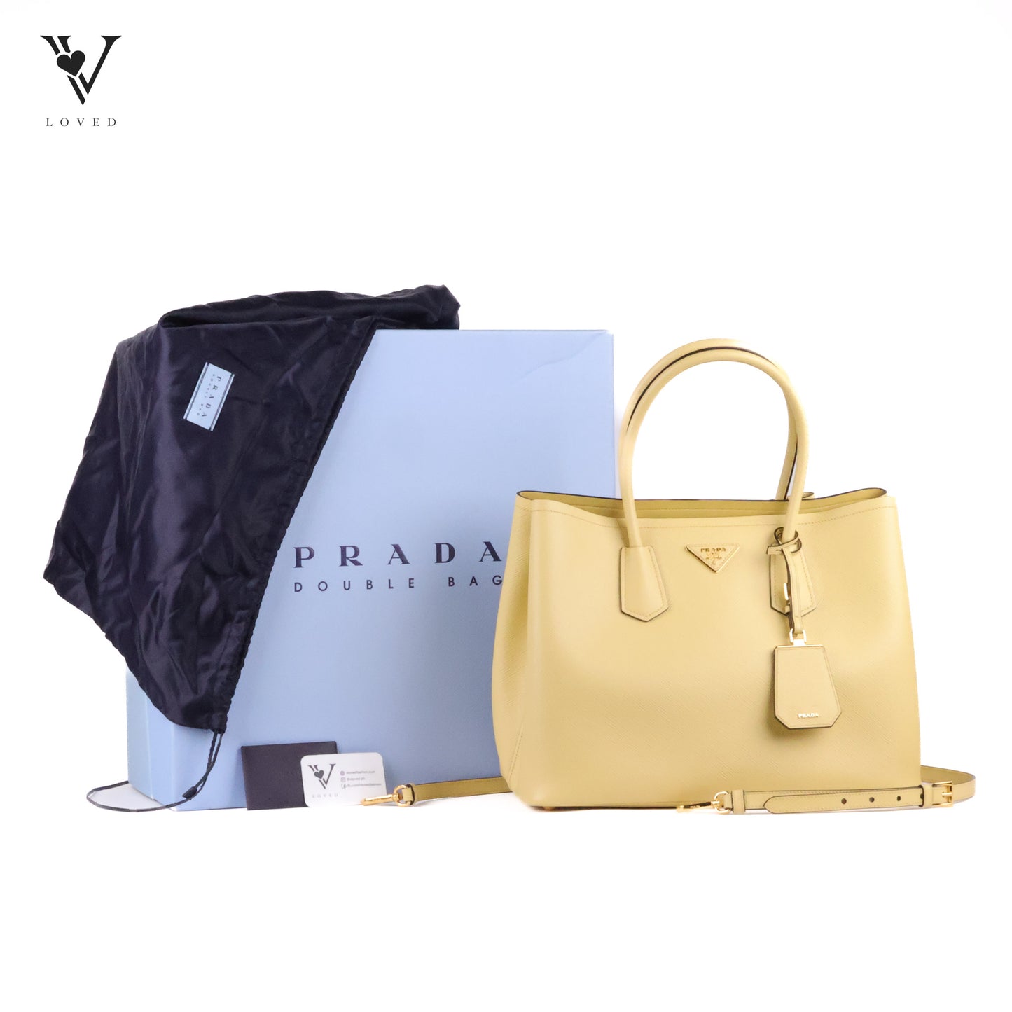 Prada Sunny Yellow Double Saffiano Leather Bag
