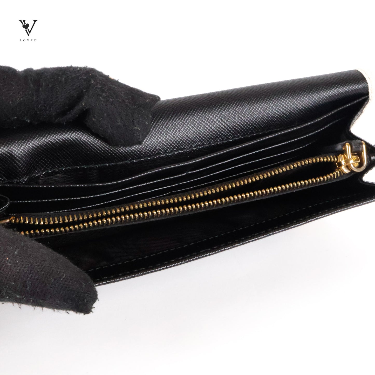 Perforated Saffiano Leather Flap Continental Wallet