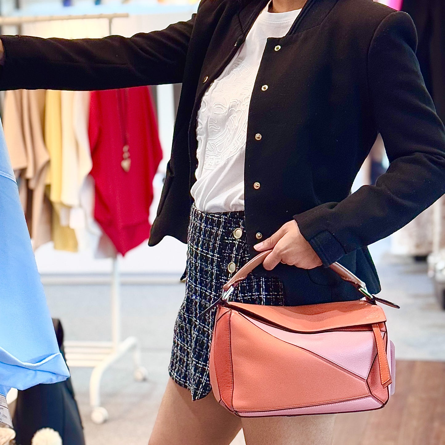 Puzzle Bag in Orange Calfskin Leather