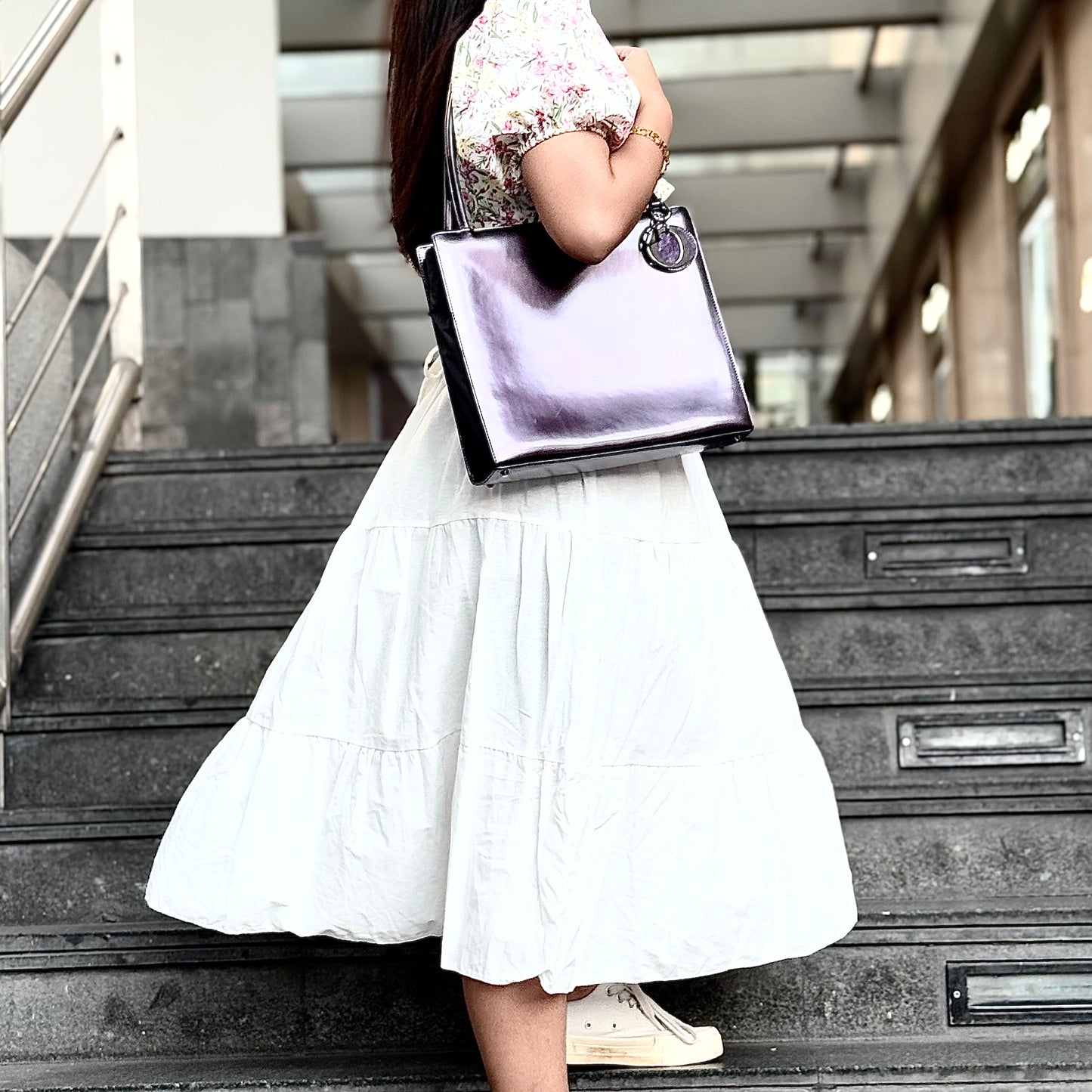 Purple Patent Leather Lady Dior Bag
