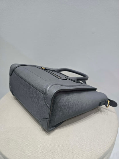 Celine Nano Luggage Tote Bag in Grey