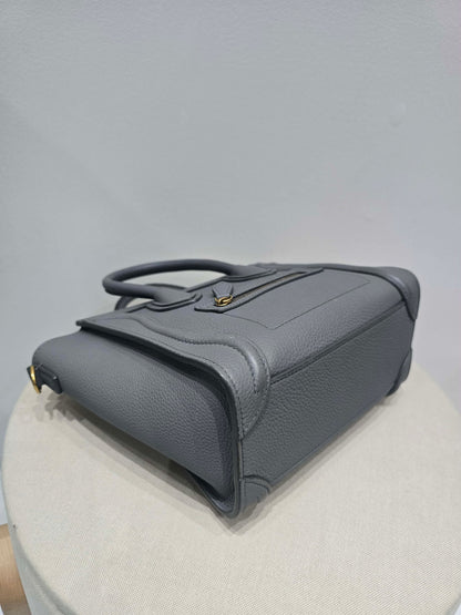 Celine Nano Luggage Tote Bag in Grey