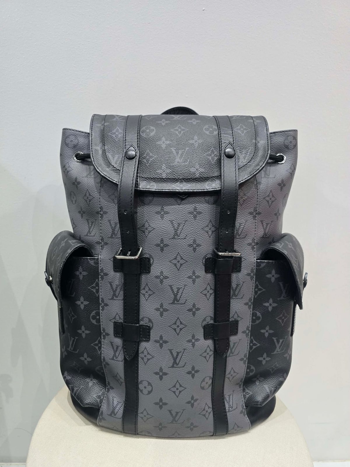 Louis Vuitton Christopher Backpack in Monogram Eclipse Grey