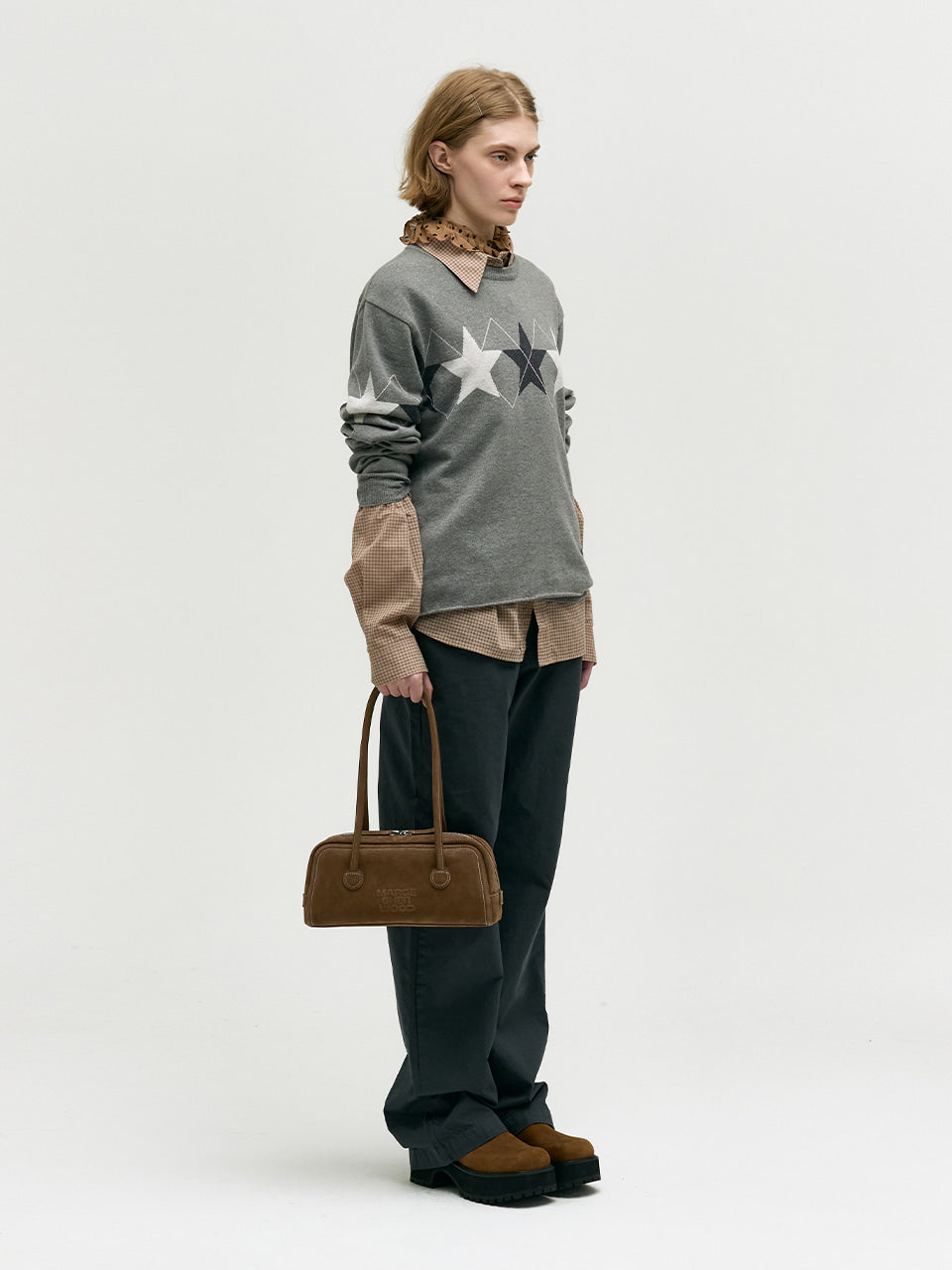 Soft Baguette Bag In Chestnut Nubuck