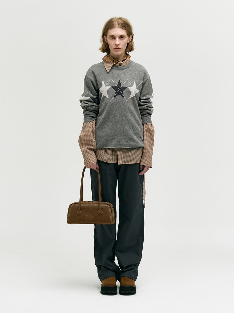 Soft Baguette Bag In Chestnut Nubuck