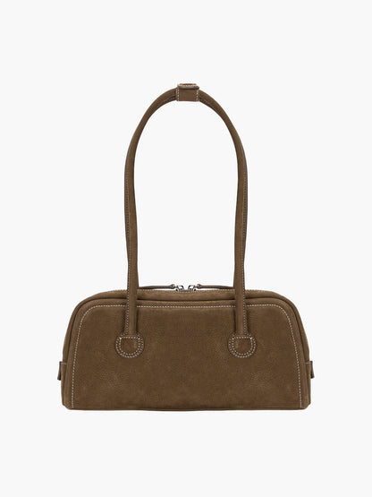 Soft Baguette Bag In Chestnut Nubuck