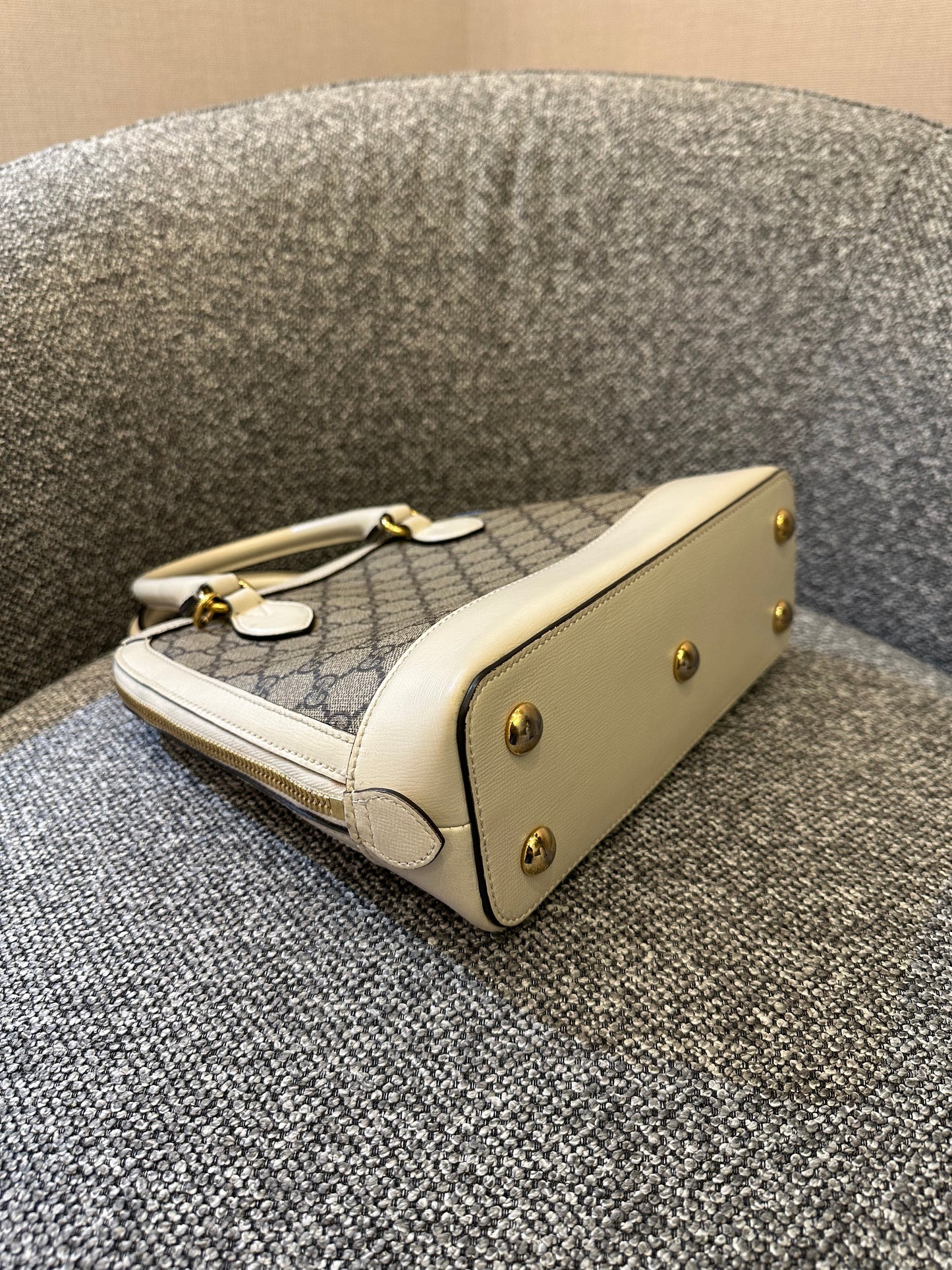 Gucci Horsebit 1955 In Ebony and White GG Supreme Canvas