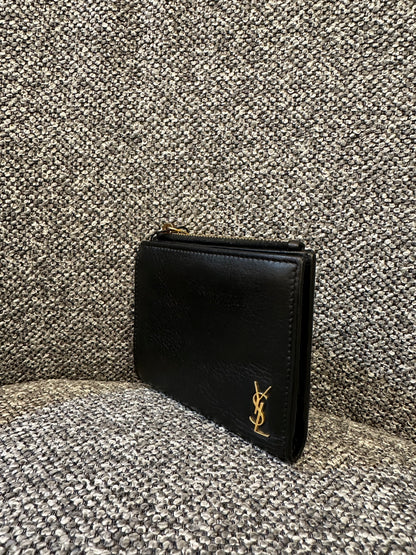 Yves Saint Laurent Wallet In Black Leather