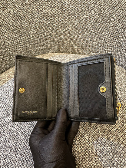 Yves Saint Laurent Wallet In Black Leather