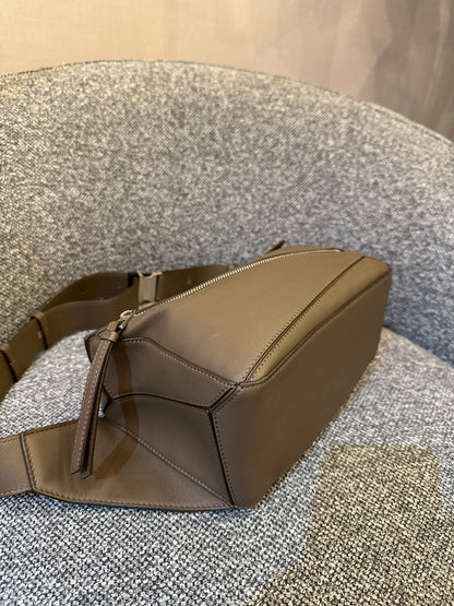 Loewe Puzzle Edge Small Belt Bag In Brown Calfskin