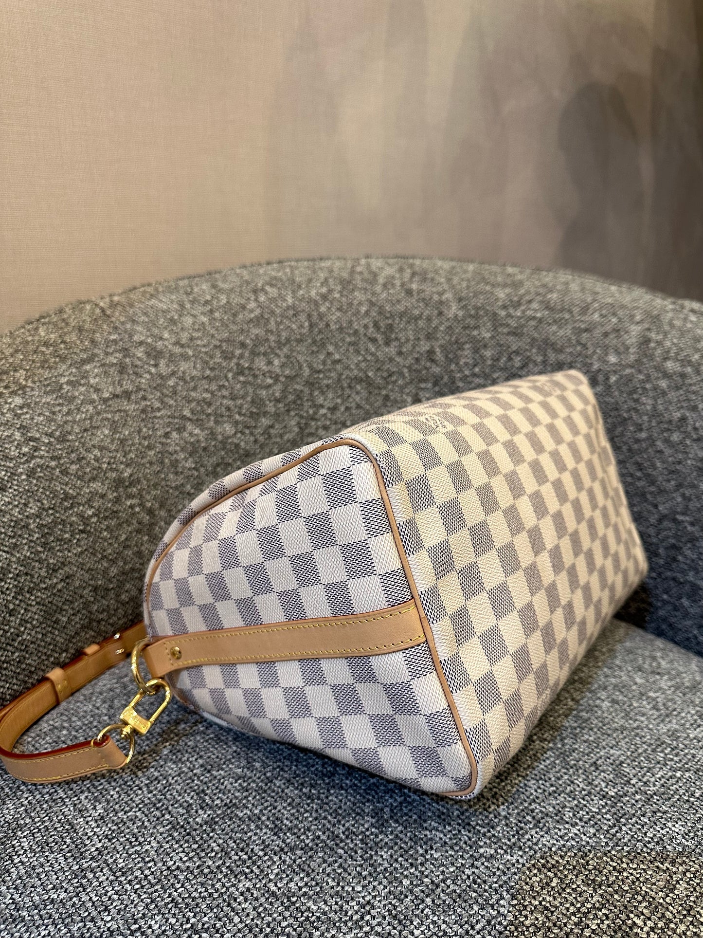 Louis Vuitton Speedy 30 Bandouliere In Damier Azur