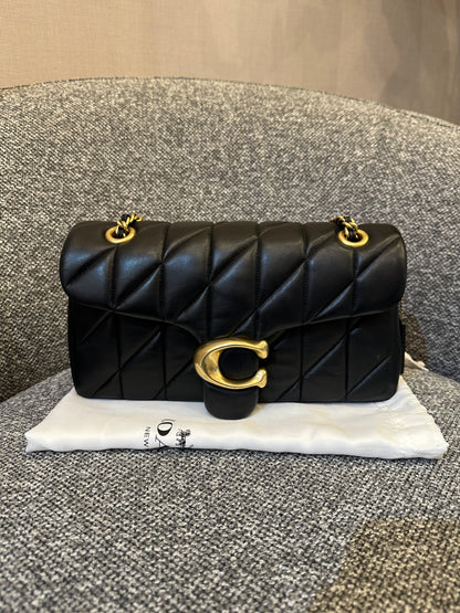 Coach Tabby Quilted Shoulder Bag 26 In Black Quilted Leather