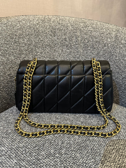 Coach Tabby Quilted Shoulder Bag 26 In Black Quilted Leather