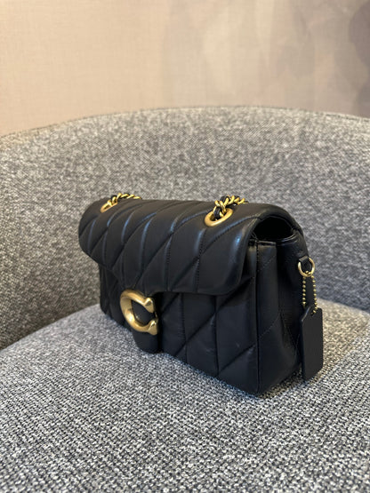 Coach Tabby Quilted Shoulder Bag 26 In Black Quilted Leather