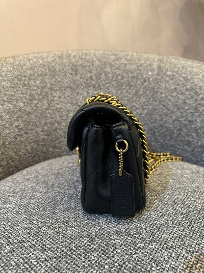 Coach Tabby Quilted Shoulder Bag 26 In Black Quilted Leather