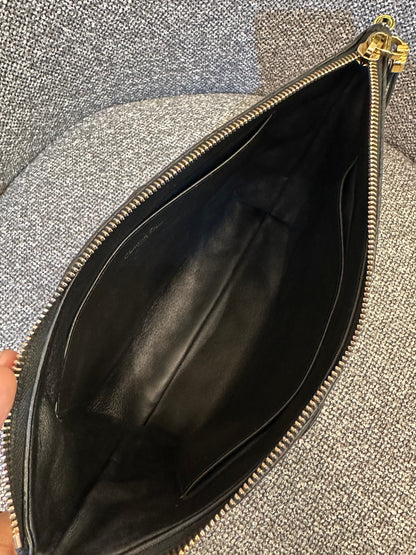 Christian Dior Supple Cannage Calfskin Caro Daily Pouch In Black