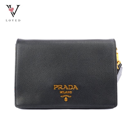 Prada Saffiano Crossbody Bag In Black