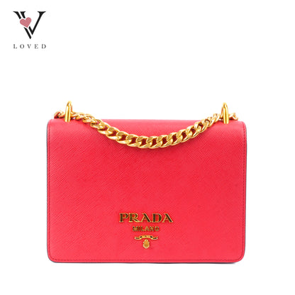 Prada Crossbody Bag in Red Saffiano Leather