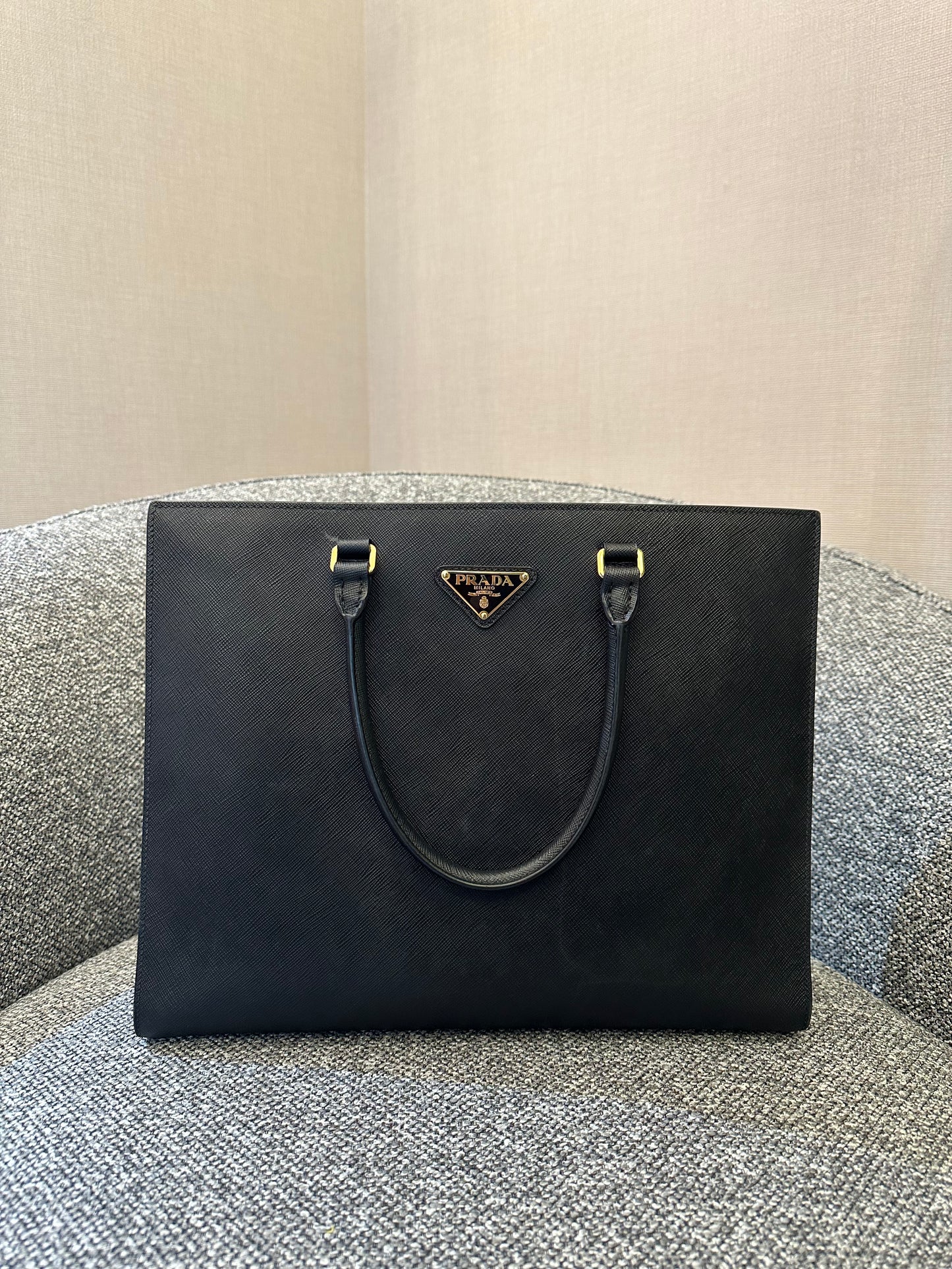 Prada Galleria In Black Saffiano Leather