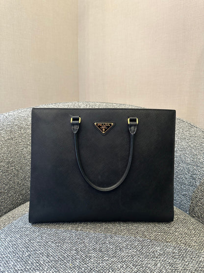 Prada Galleria In Black Saffiano Leather