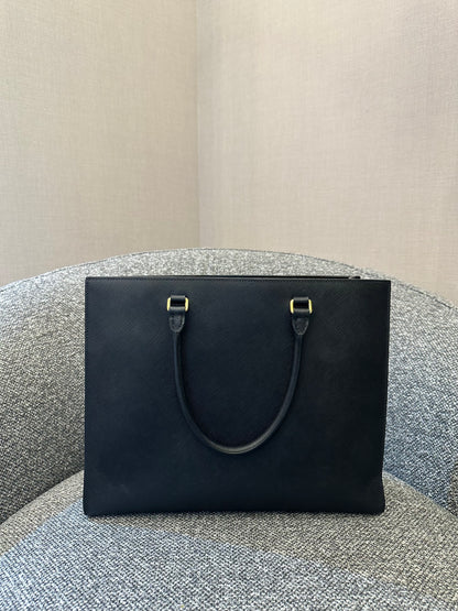 Prada Galleria In Black Saffiano Leather