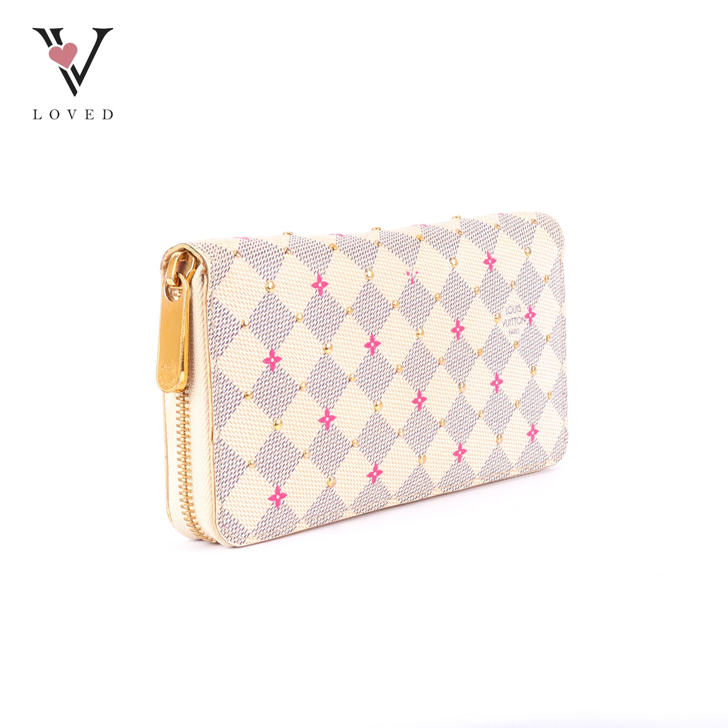 Louis Vuitton Damier Azur Studded Zippy Wallet