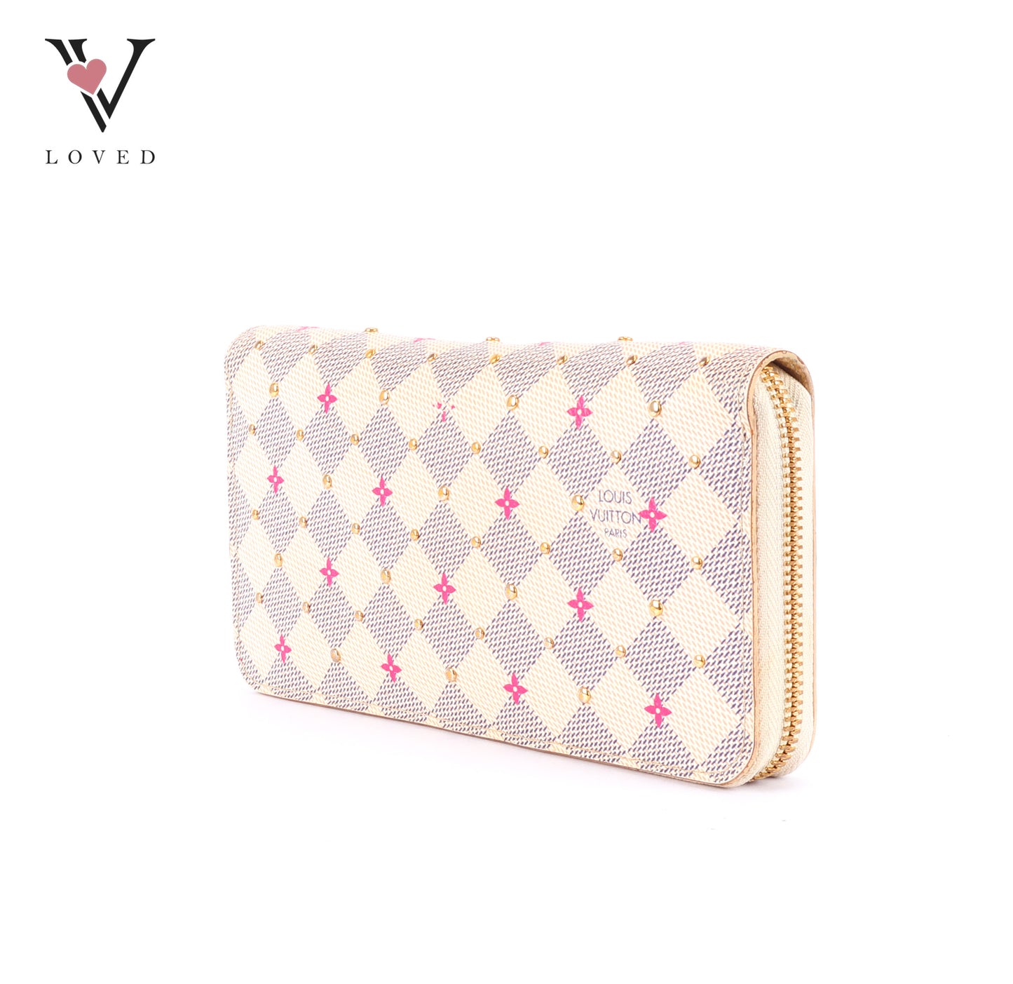Louis Vuitton Damier Azur Studded Zippy Wallet