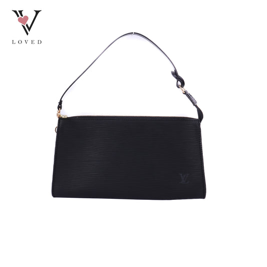 Epi Pochette Accessoires Hand Bag Black